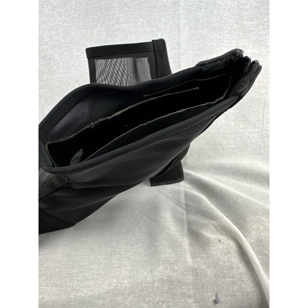 A New Day Celeana Black Mesh Ankle Boots Block Heel Pointed Toe Womens 6.5 NEW - Picture 2 of 6